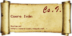 Csere Iván névjegykártya