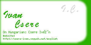 ivan csere business card